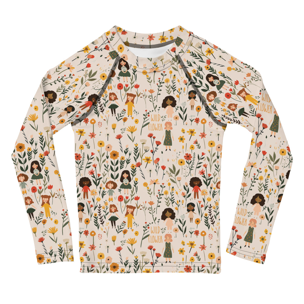 Kids Swim Rash Guard - Wild Flowers