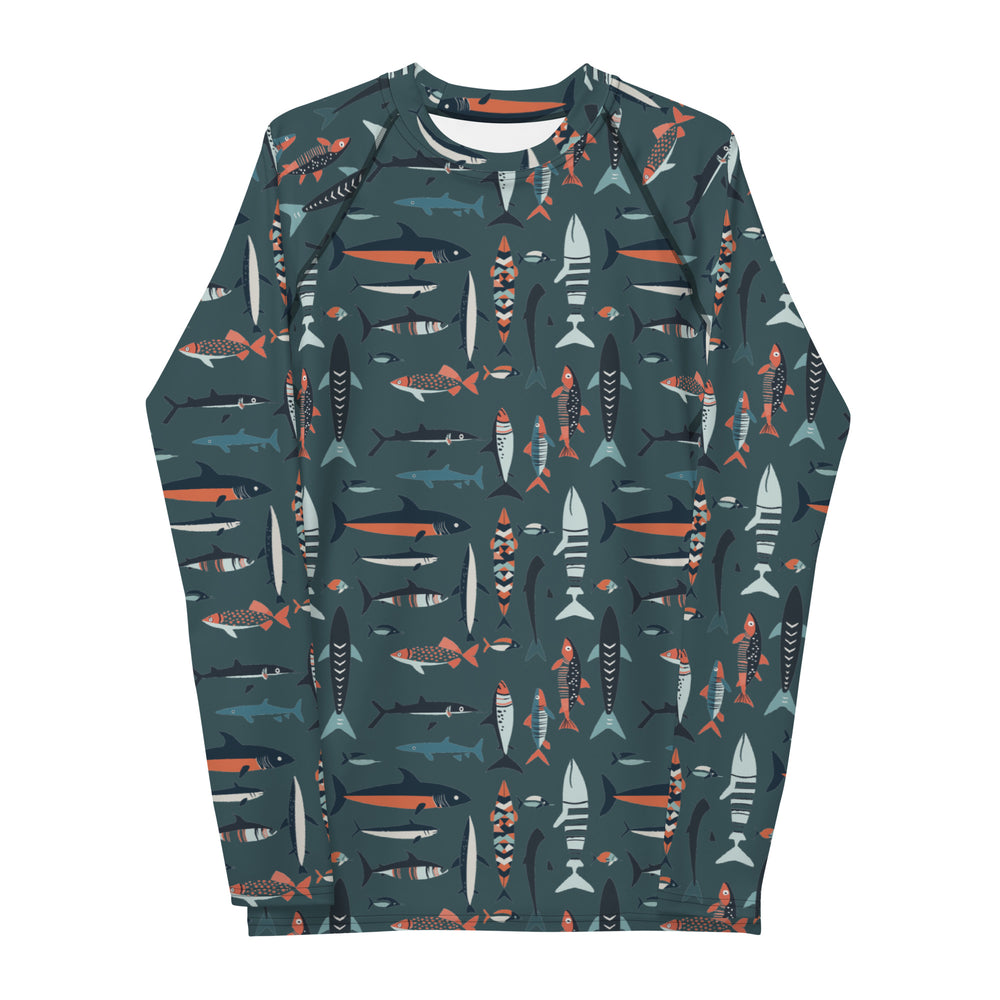 Men Swim Rash Guard - Fish