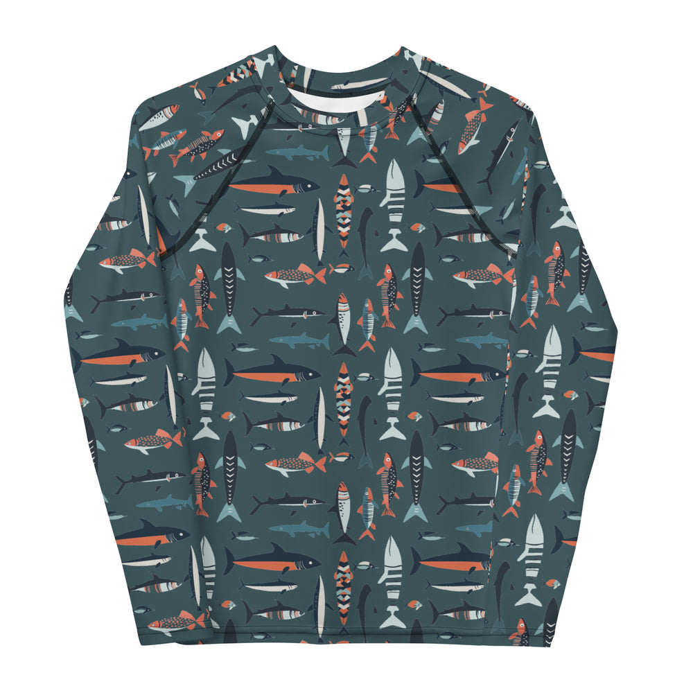 Youth Swim Rash Guard - Fish